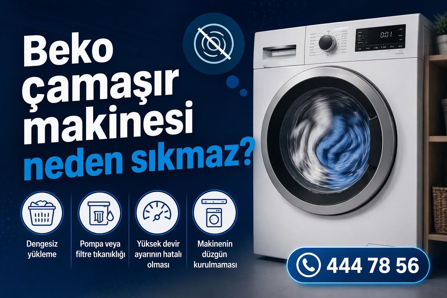 Beko çamaşır makinesi neden sıkmaz?