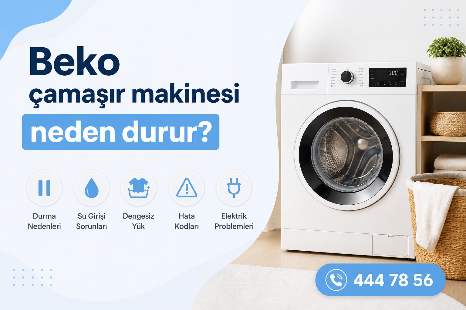 Beko çamaşır makinesi neden durur?