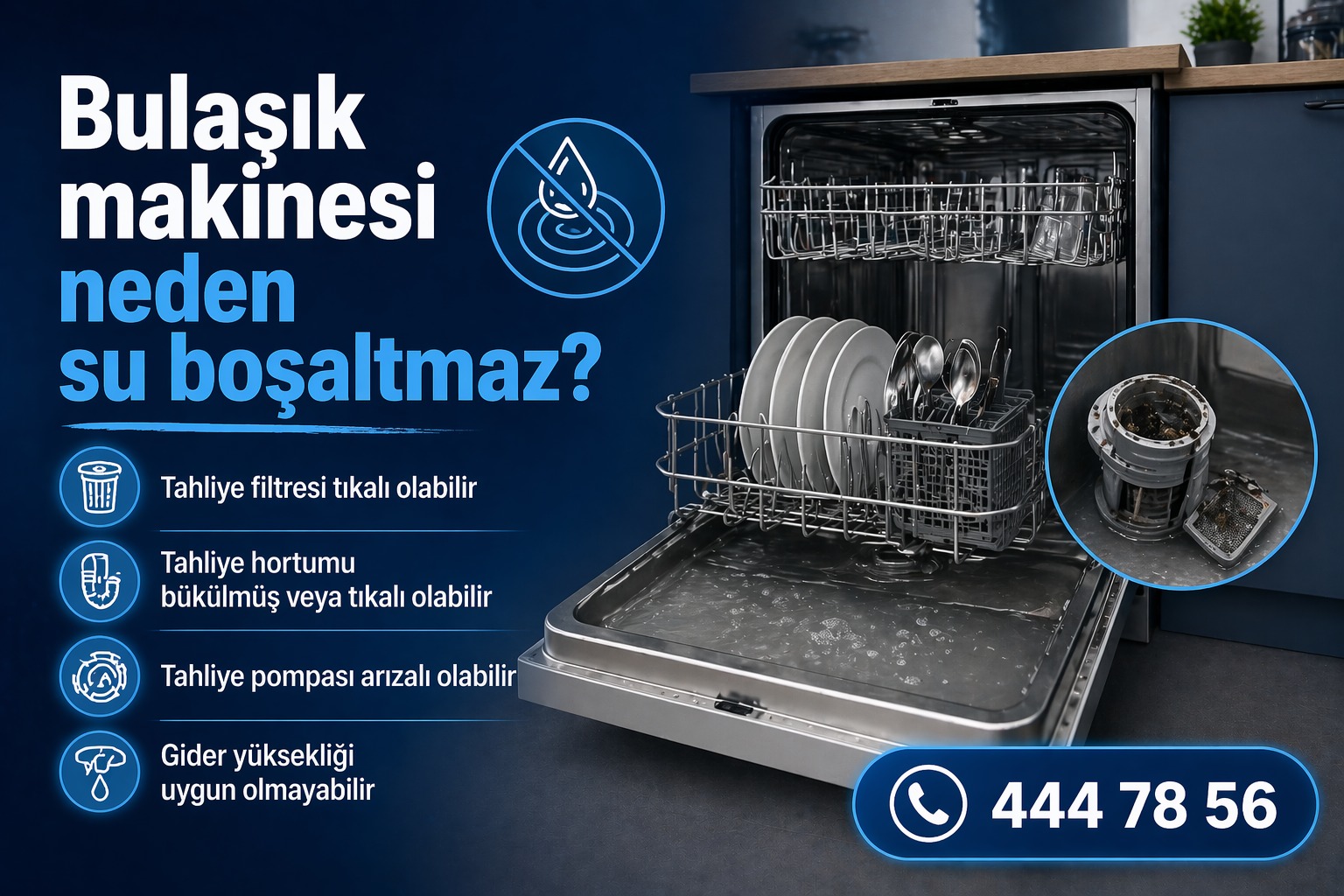 Beko bulaşık makinesi neden su boşaltmaz?