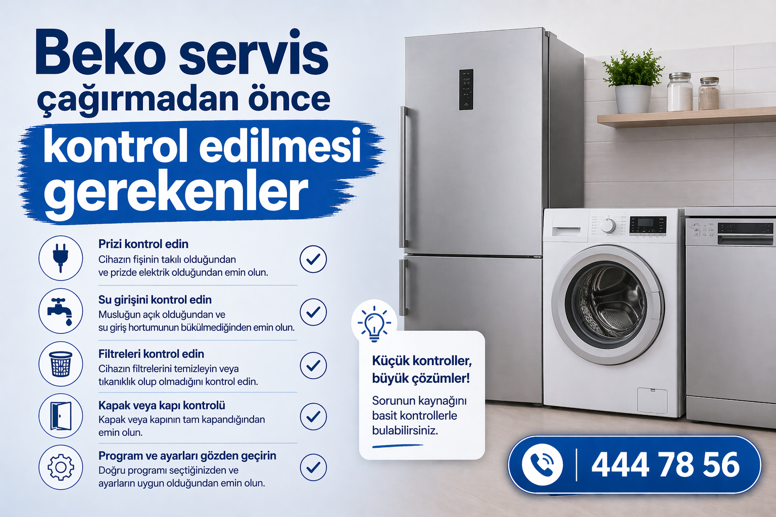 Beko servis çağırmadan önce kontrol edilmesi gerekenler
